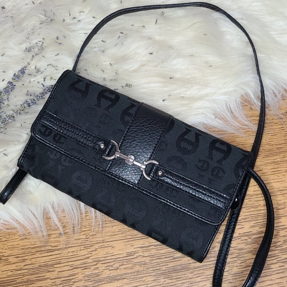 Etienne Aigner Handbags - Vintage Etienne Aigner black logo monogram mini bag